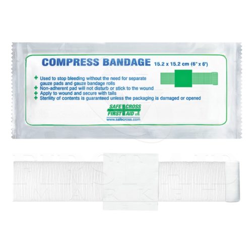 Compress Bandage, 15.2 x 15.2 cm (6" x 6")