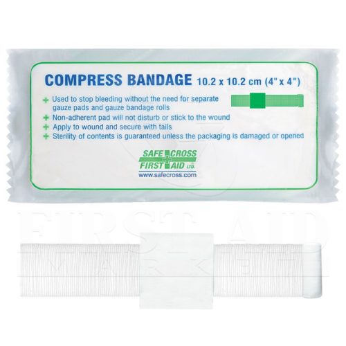 Compress Bandage, 10.2 x 10.2 cm (4" x 4")