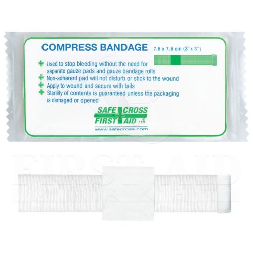 Compress Bandage, 7.6 x 7.6 cm (3" x 3")