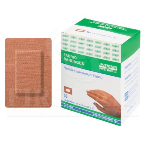Fabric Bandages, Large Patch, 5.1 x 7.6 cm, Heavyweight, 50/Box