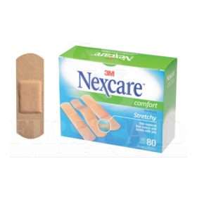 Nexcare Comfort Bandages, 1.9 x 7.6 cm, 80/Box