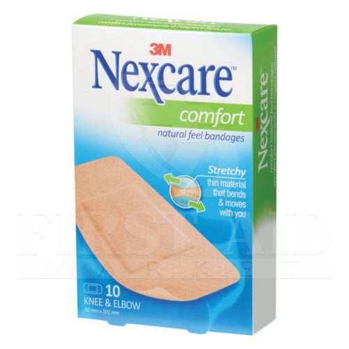 Nexcare Comfort Bandages, Knee & Elbow, 10/Box