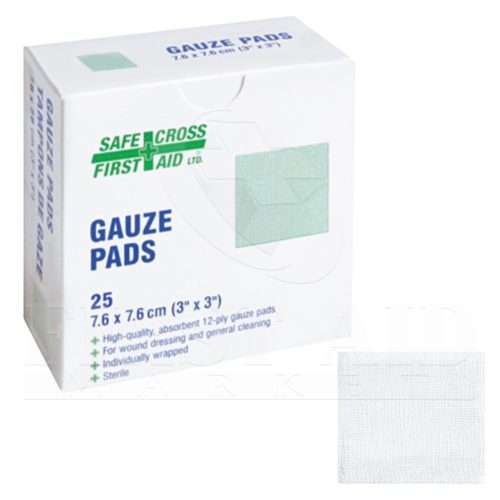 Gauze Pads, 7.6 x 7.6cm, 12-ply, Sterile