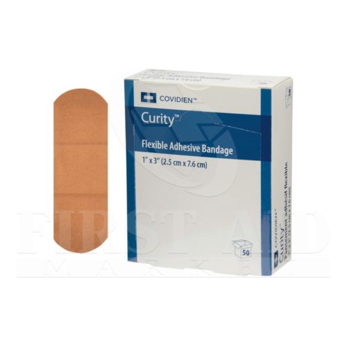 Curity Fabric Bandages, 2.5 x 7.6cm, Lightweight, 50/Box