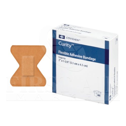 Curity Fabric Bandages, Fingertip Small, Lightweight, 40/Box