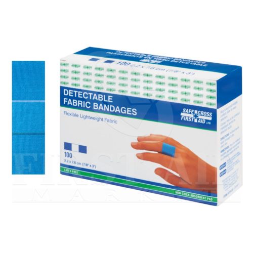 Fabric Detectable Bandages, 2.2 x 7.6 cm, Lightweight