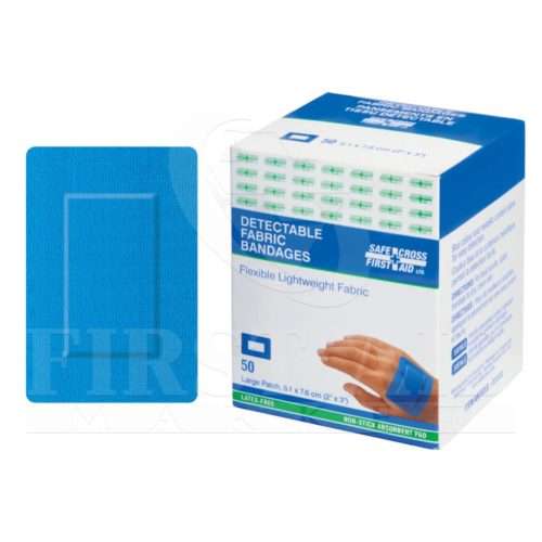 Fabric Detectable Bandages, Large Patch, 5.1 x 7.6 cm, 50/Box