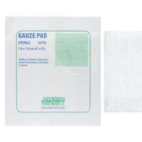 Gauze Pads, 7.6 x 7.6cm, 12-ply, Sterile