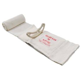 Emergency Bandage, White, 4 inch, w/Pressure Bar