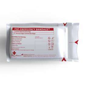 Emergency Bandage, White, 4 inch, w/Pressure Bar