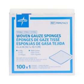 Sterile Woven Cotton Gauze Sponge, 12ply 10x10 cm