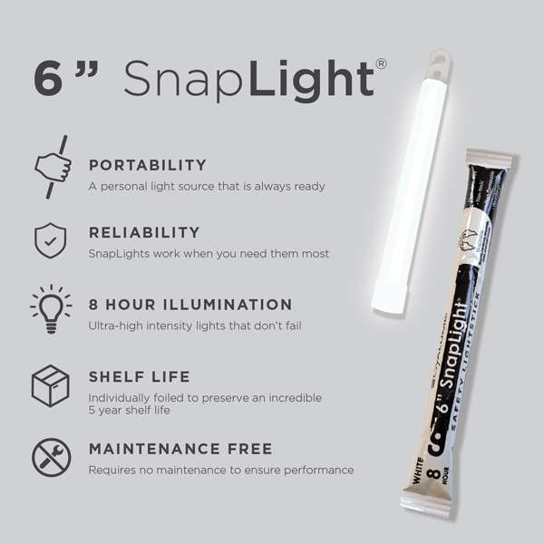 8-Hour Cyalume SnapLight, White, 6 inch - Image 3